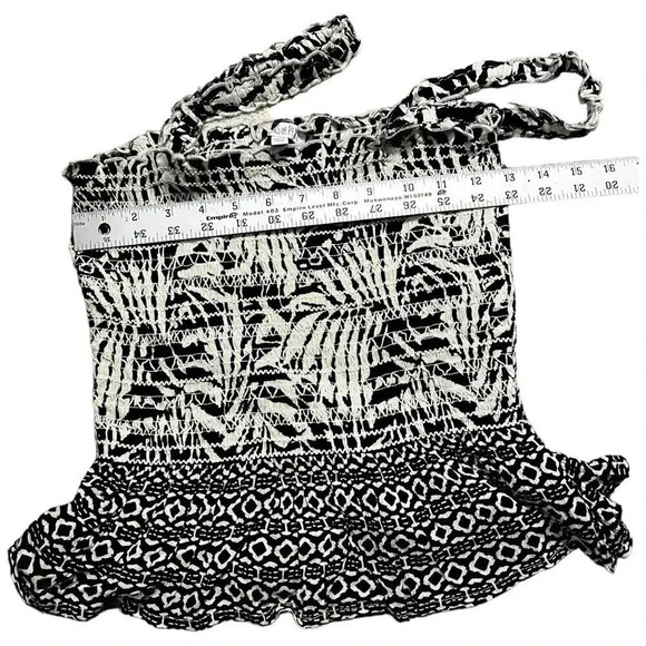 Patrons Of Peace Boho Palm Leaf Geo Print Smocked Peplum Top Size Medium - Picture 8 of 8